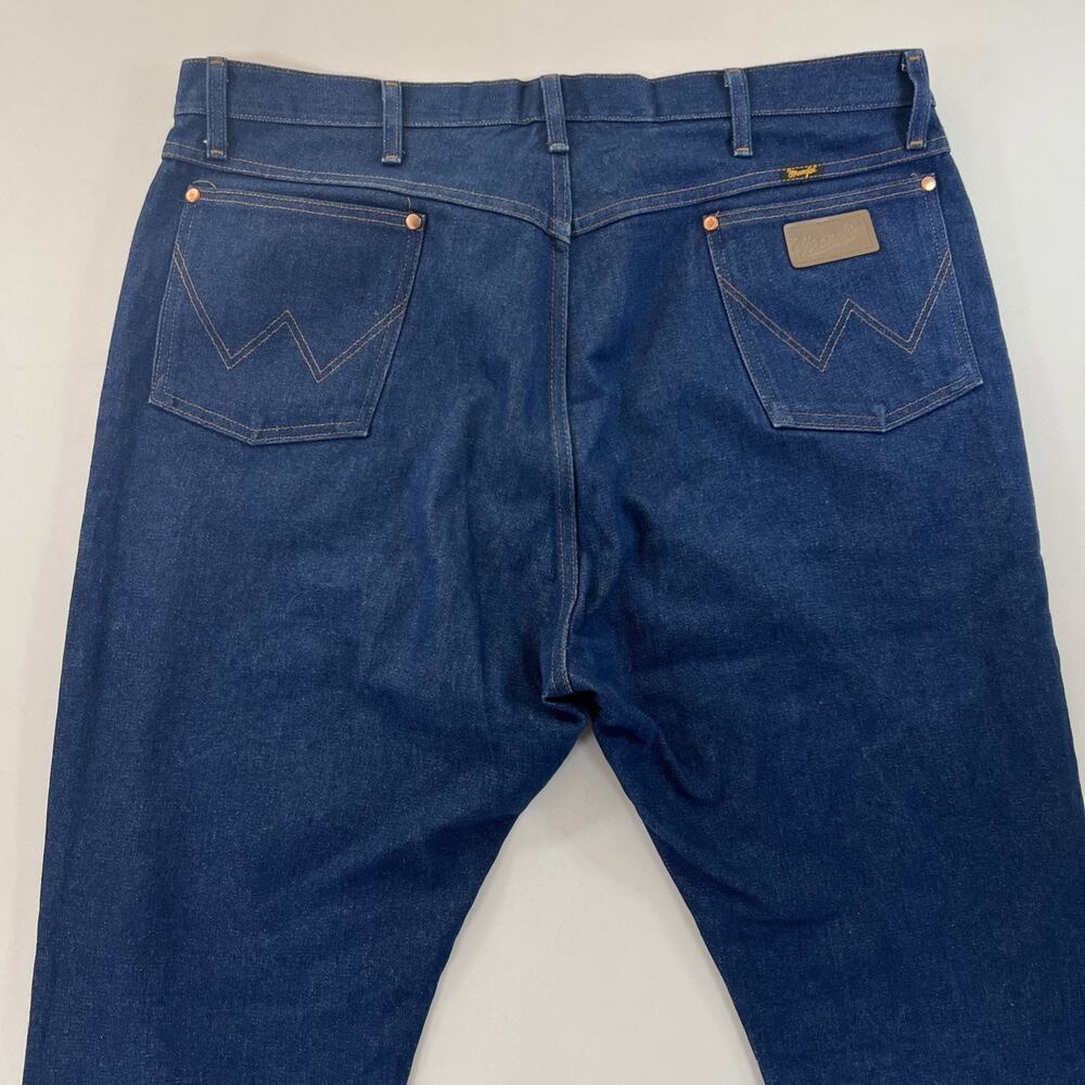 Wrangler 13MWZ Cowboy Cut Jeans Mens 42x32 Dark Blue Straight Leg High Rise